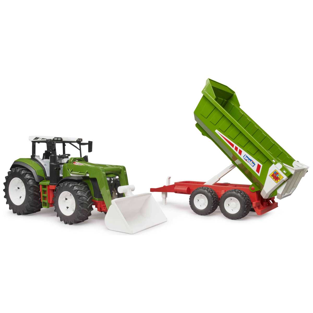 BRUDER 03452 ROADMAX Traktor mit Frontlader und Kippanhänger