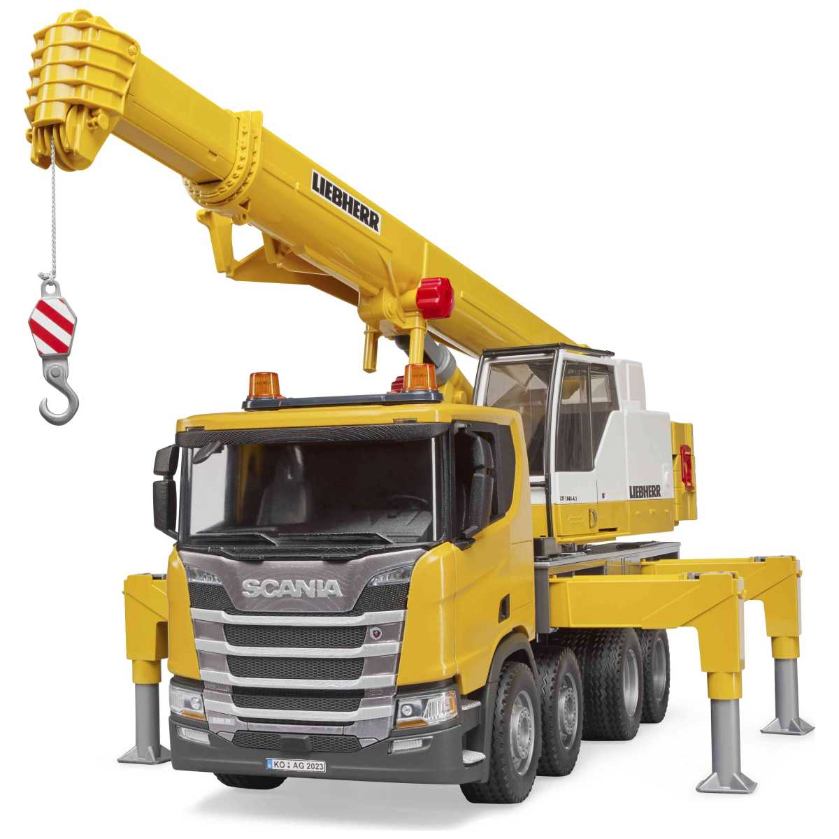 BRUDER 03571 Scania Super 560R Liebherr Kran-LKW mit L+S Modul