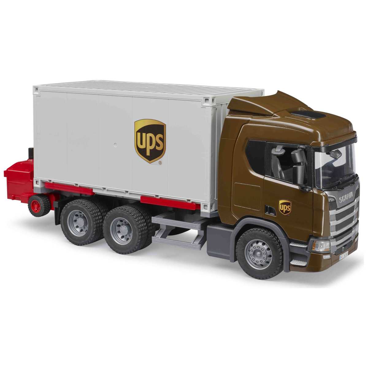 BRUDER Scania Super 560R UPS Logistik-LKW mit Mitnahmestapler
