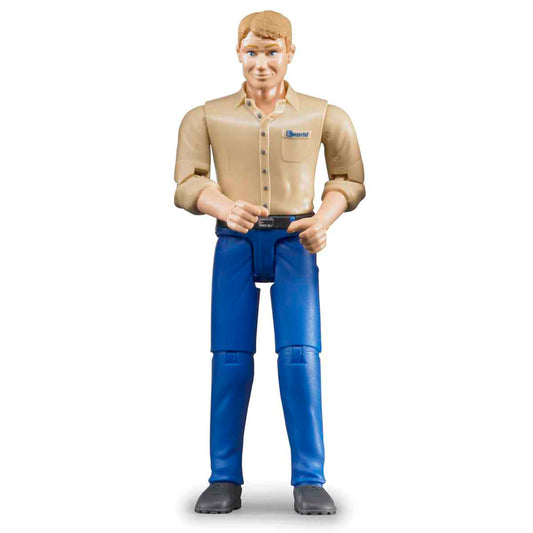 BRUDER 60006 bworld Mann mit hellem Hauttyp und blauer Hose
