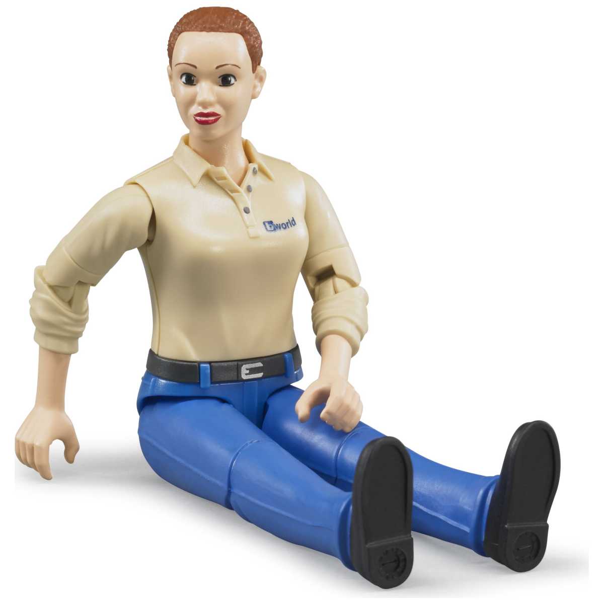 BRUDER 60408 bworld Frau mit hellem Hauttyp und blauer Hose