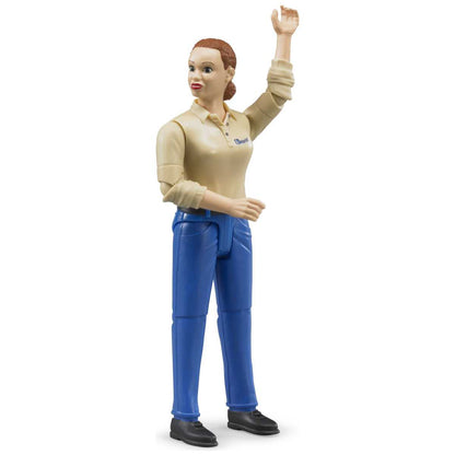 BRUDER 60408 bworld Frau mit hellem Hauttyp und blauer Hose