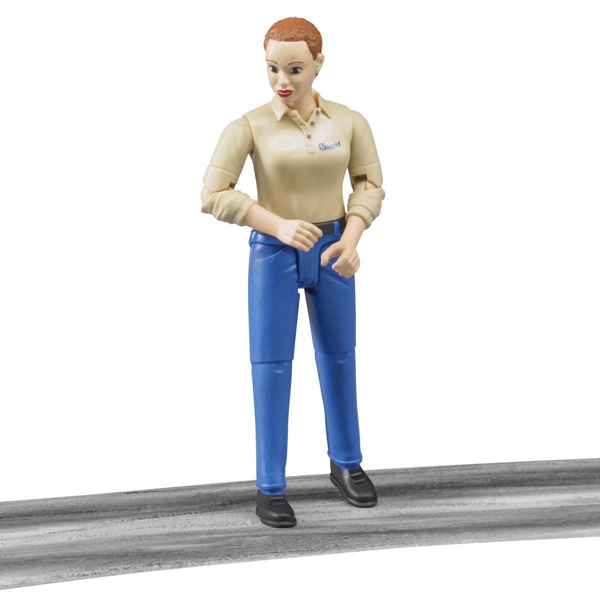 BRUDER 60408 bworld Frau mit hellem Hauttyp und blauer Hose