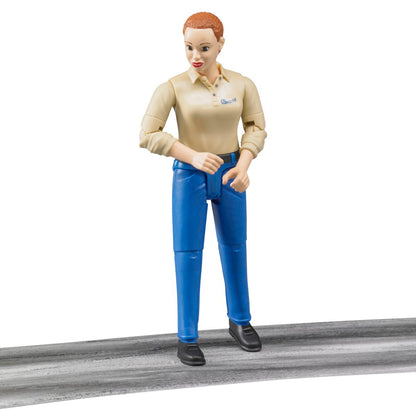 BRUDER 60408 bworld Frau mit hellem Hauttyp und blauer Hose