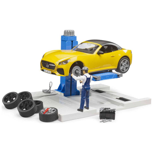 BRUDER 62112 bworld PKW Service Center and BRUDER Roadster 
