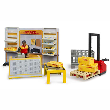BRUDER 62251 bworld DHL Shop mit Handhubstapler