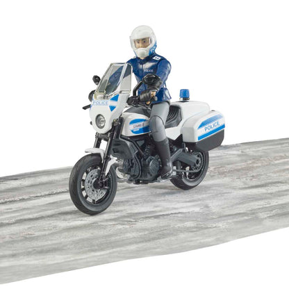BRUDER 62731 bworld Scrambler Ducati Polizeimotorrad und Polizist