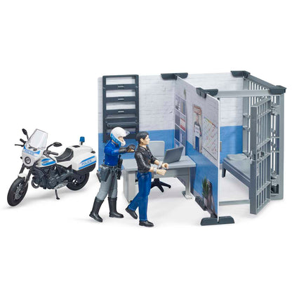 BRUDER 62732 bworld Polizeistation mit Polizeimotorrad
