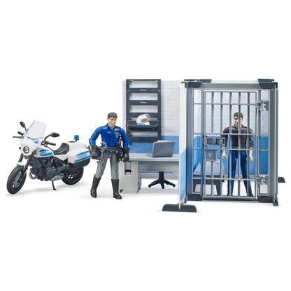 BRUDER 62732 bworld Polizeistation mit Polizeimotorrad
