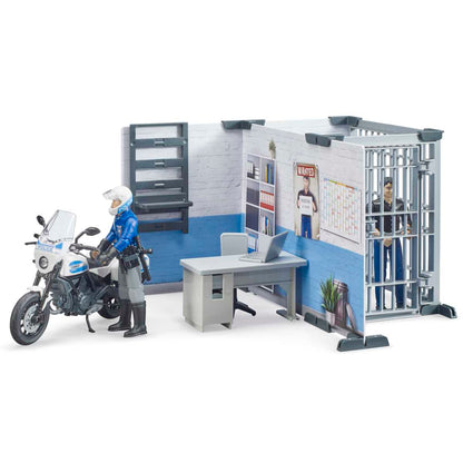 BRUDER 62732 bworld Polizeistation mit Polizeimotorrad

