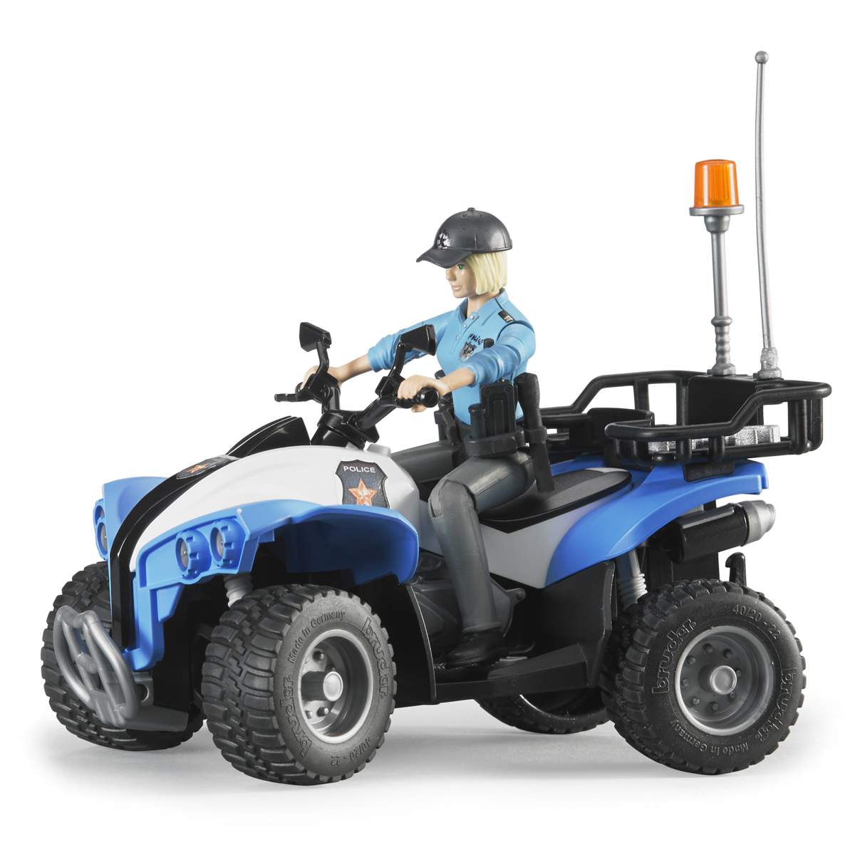 BRUDER 63010 Polizei Quad mit Polizist und Ausstattung