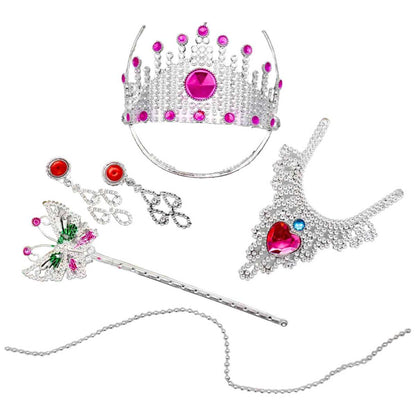 Prinzessinen-Set 5-teilig Schmuck-Set Junggesellinnen Abschied Krone Diadem