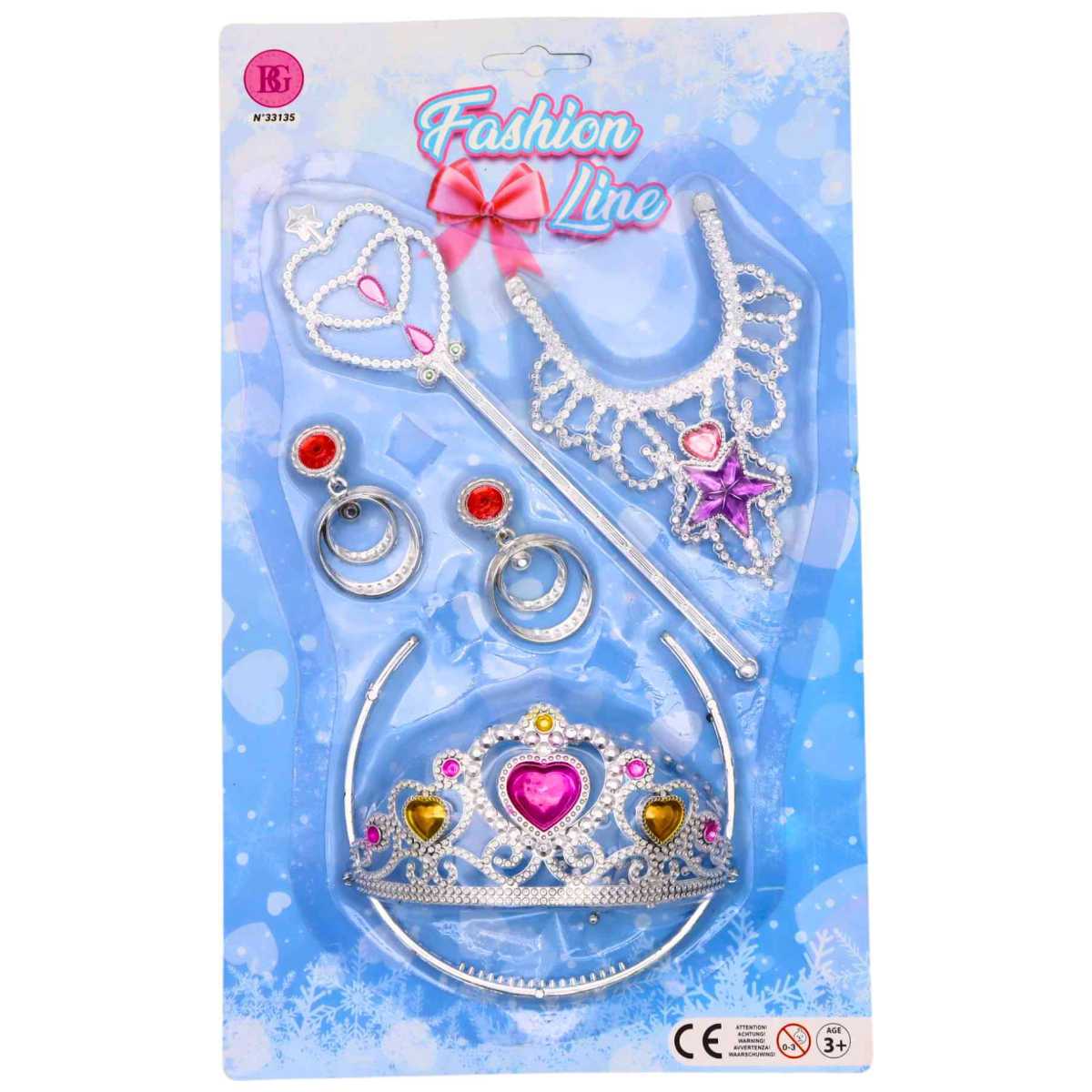 Prinzessinen-Set 5-teilig Schmuck-Set Junggesellinnen Abschied Krone Diadem