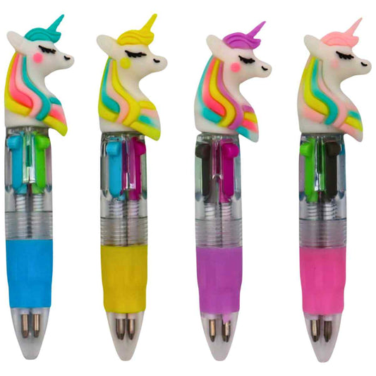 B&G 4-Farb-Kugelschreiber Einhorn 10cm farbig (rot, blau, grün, schwarz)