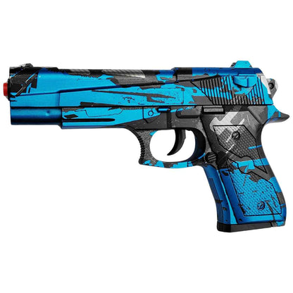 Kugelpistole mit Magazin Softair Gun 18cm camouflage blau + Kugeln ab 14 Jahre