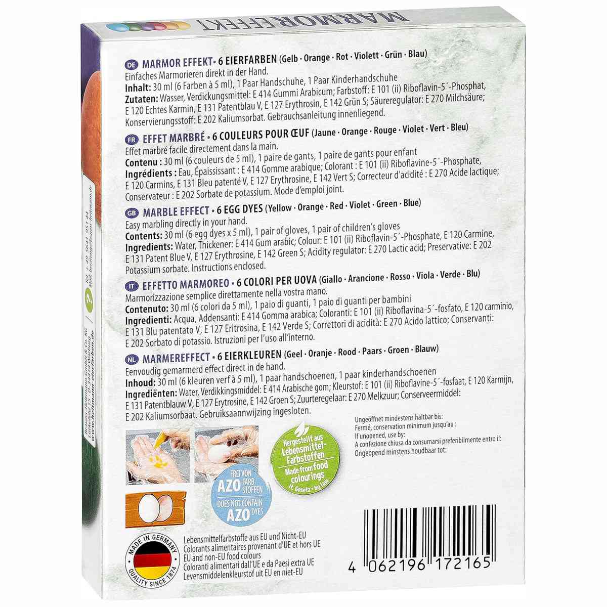 BRAUNS-HEITMANN Eierfarbe 6 flüssige Farben Mamor Effekt