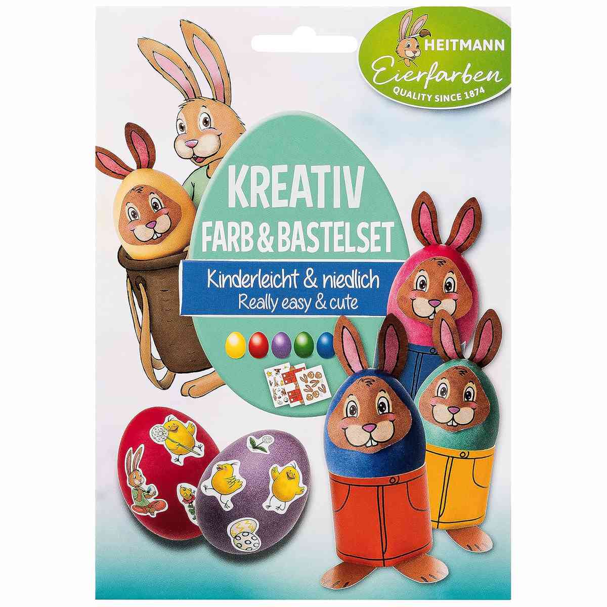 BRAUNS-HEITMANN Eierfarbe Kreativ Bastelset - Farben + Sticker + Bastelutensilien