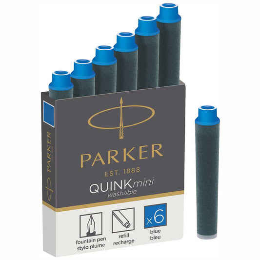PARKER Tintenpatrone Quink mini blau 6 Stück