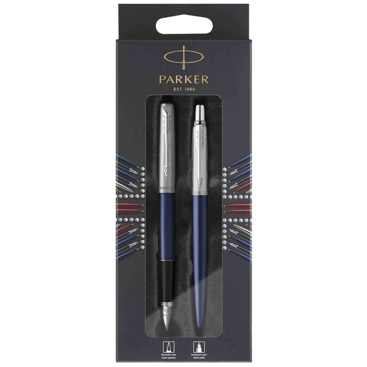 PARKER Kugelscheiber + Füllhalter Set Jotter blau C.C.