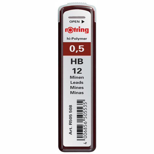 ROTRING Druckbleistiftmine 0,5mm HB 12 Stück (R505508)