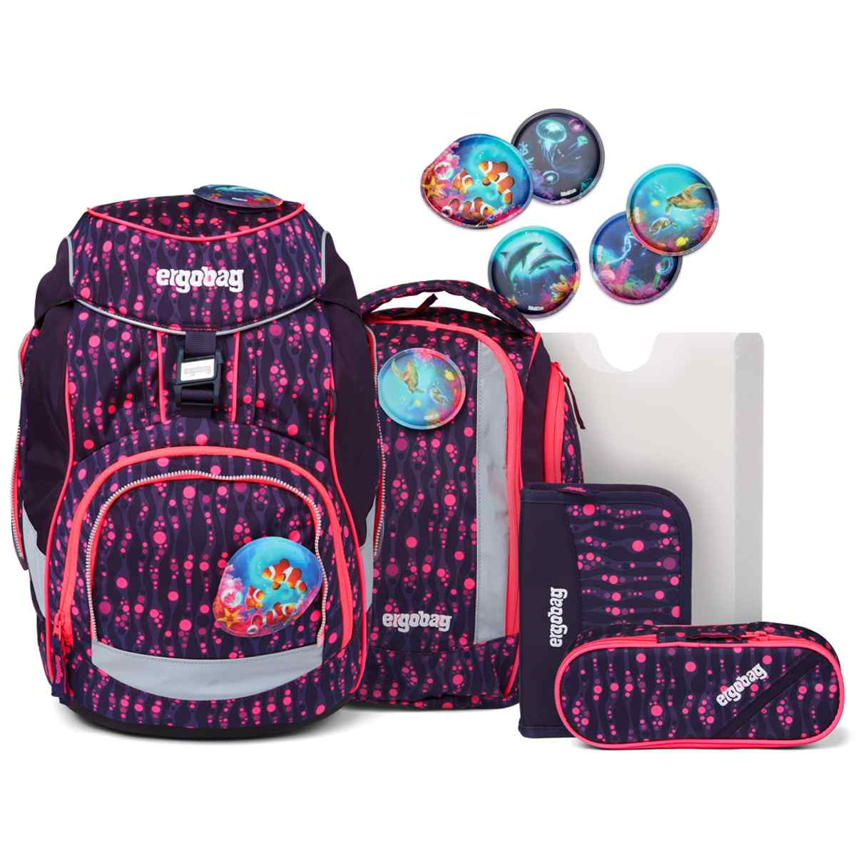 ERGOBAG Schulranzen Set pack Bärmuda Viereck 6-teilig