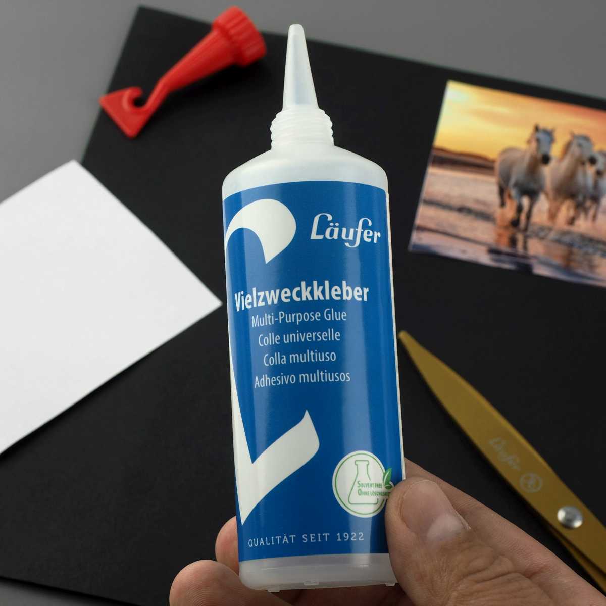 LÄUFER Vielzweckkleber Alleskleber transparent mit Verstreicher 100g ohne Lösungsmittel