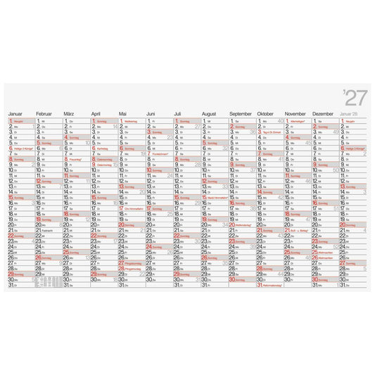 BRUNNEN Plakatkalender 2027 139x79cm 13 Monate