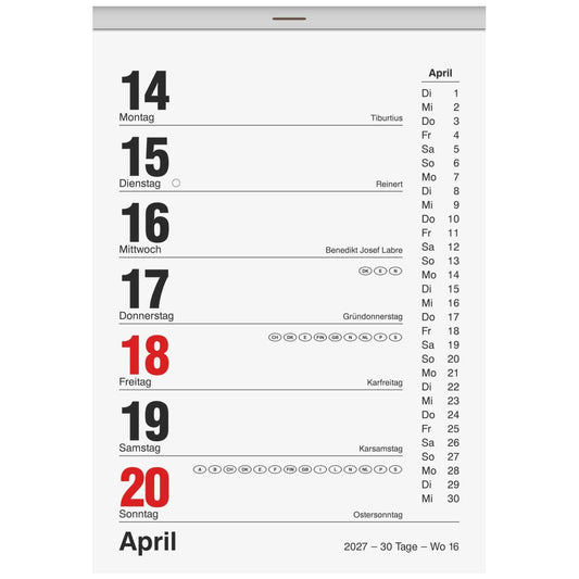 BRUNNEN Wochenabreißkalender Nr. 25 105x146mm