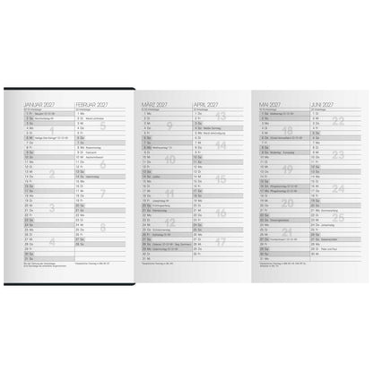 BRUNNEN Taschenkalender Modell 723 A7 2025, 2 Seiten/1 Woche mit Kugelschreiber
