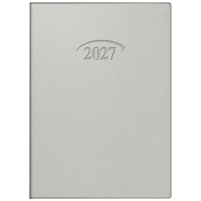 BRUNNEN Taschenkalender 2027 Modell 736 A6 10x14cm 1Tag = 1 Seite silber