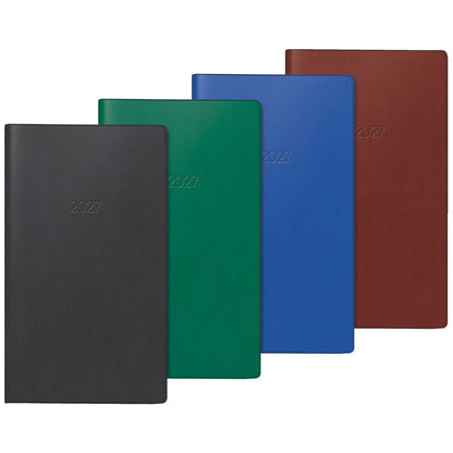 BRUNNEN Faltkalender Mod. 746 2027 9x15cm 2 Seiten = 1 Monat schwarz