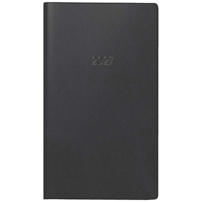 BRUNNEN Taschenkalender Mod. 753 schwarz 2027 9x15cm 2 Seiten =  1 Monat