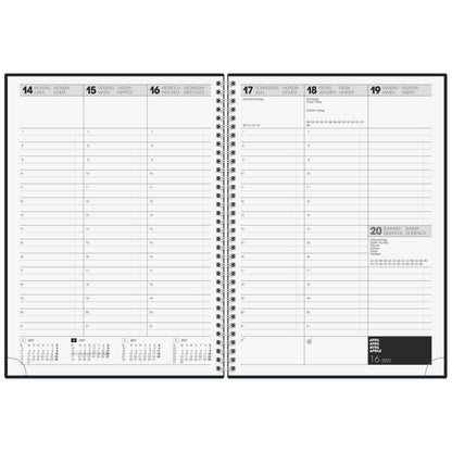 BRUNNEN Buchkalender Premium Mod. 781 2027 A4 schwarz Spirale 2 Seiten / 1 Woche