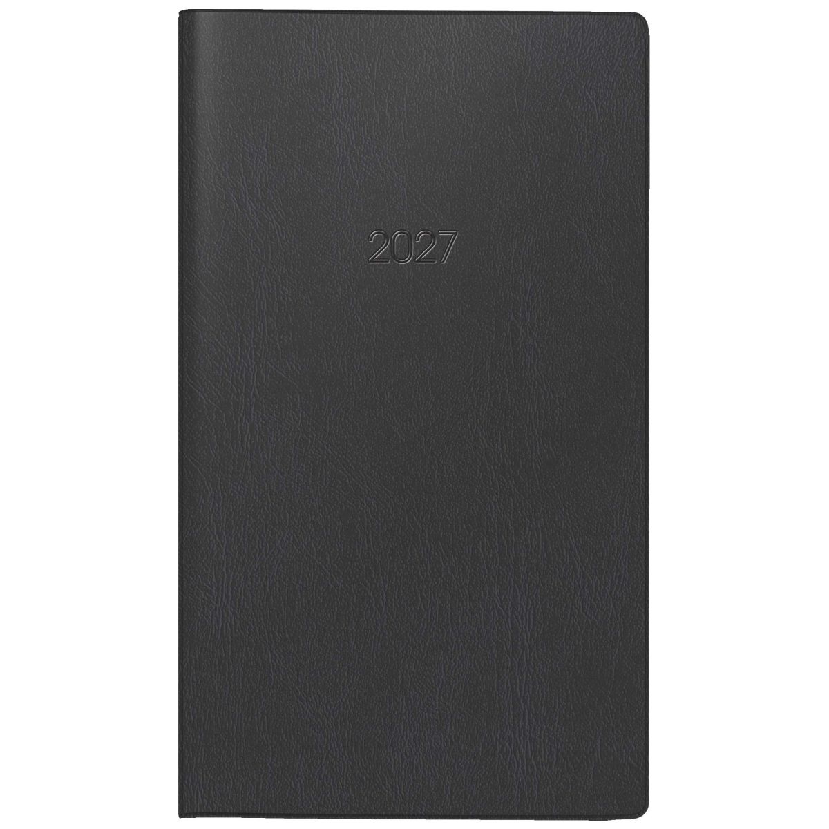 GLOCKEN Faltkalender 2027 9x15cm 2 Seiten = 1 Monat schwarz