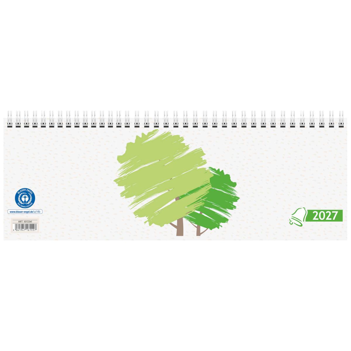 GLOCKEN Querterminbuch Schreibtischkalender 2027 29,7x10cm 2 Seiten = 1 Woche Recycling