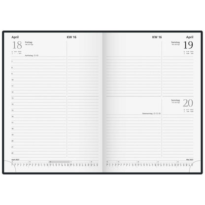 GLOCKEN Buchkalender / Chefkalender A5 2027 schwarz 1 Tag = 1 Seite