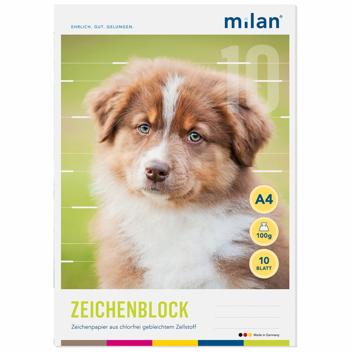 MILAN Zeichenblock 564/10 A4 10 Blatt 2seitig perforiert 100g
