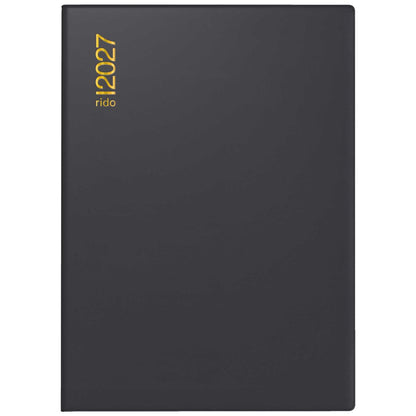 RIDO Taschenkalender 2027 Perfect 10x14cm schwarz 1 Woche = 2 Seiten