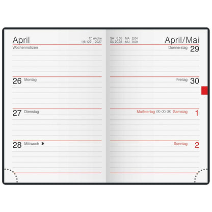 RIDO Taschenkalender 2027 Partner / Industrie I 7,2x11,2cm 1 Woche = 2 Seiten