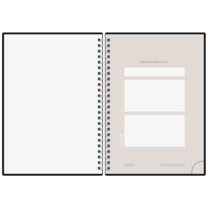 RIDO Buchkalender Premium mit Spirale 2027 Young Line A5 -Marble- 1Woche=2Seiten