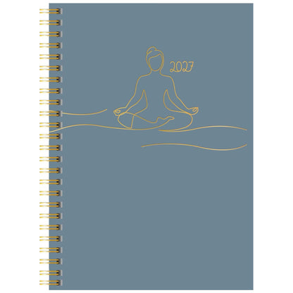 RIDO Buchkalender Premium mit Spirale 2027 Young Line A5 -YOGA- 1Woche=2Seiten