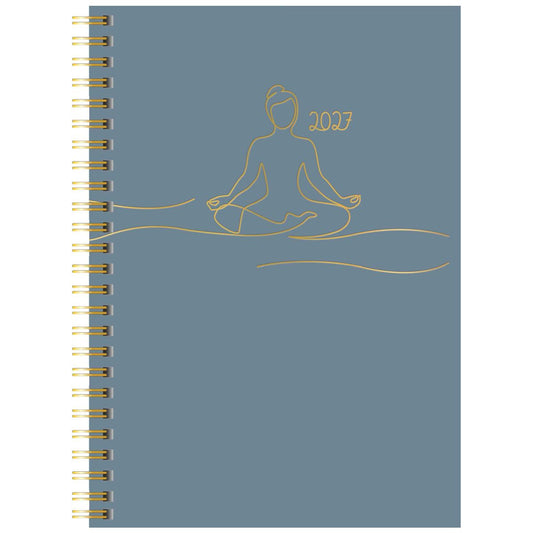 RIDO Buchkalender Premium mit Spirale 2027 Young Line A5 -YOGA- 1Woche=2Seiten