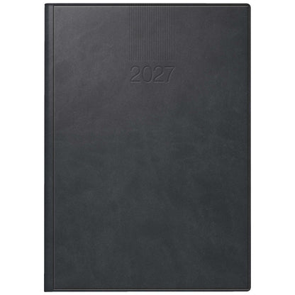 RIDO Buchkalender Mod. ROMA 1 2027 | A5, Kunstleder, schwarz 1 Tag = 1 Seite