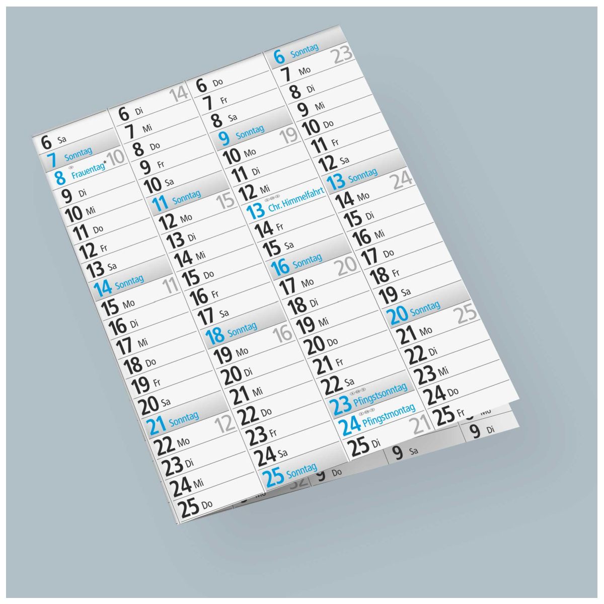RIDO Plakatkalender 2027 1020×680 mm gefaltet | 14 Monate
