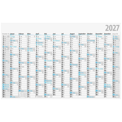 RIDO Plakatkalender 2027 1210×770 mm | 14 Monate