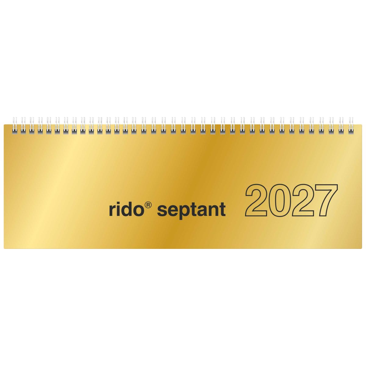 RIDO Querterminbuch Mod. septant 2027 30,5×10,5cm gold | 1 Woche = 2 Seiten