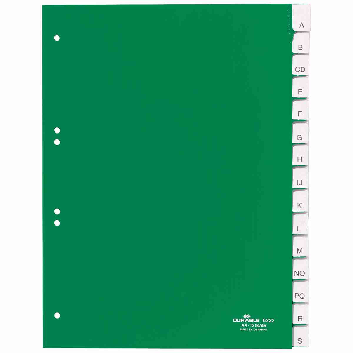 DURABLE Register 6222 A4 15-tlg umschweißte Tabe