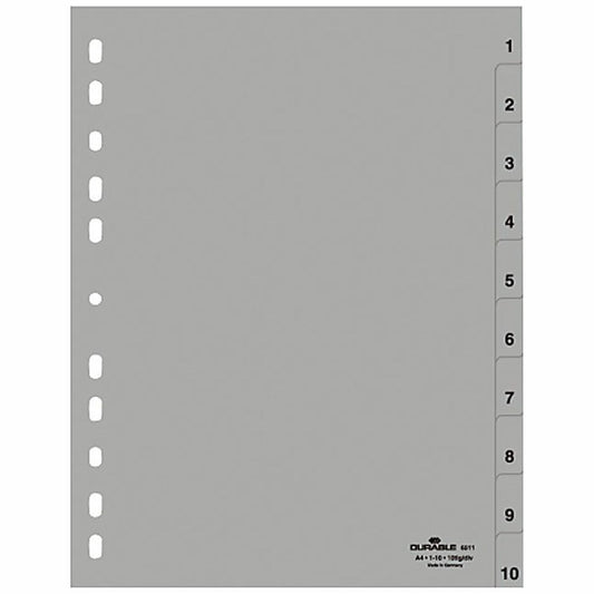 DURABLE Register 6511 A4 1-10 10tlg PP grau