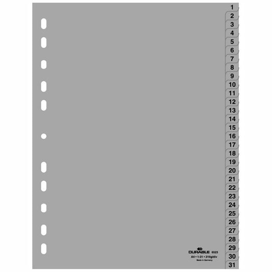DURABLE Register 6523 A4 1-31 31tlg PP grau