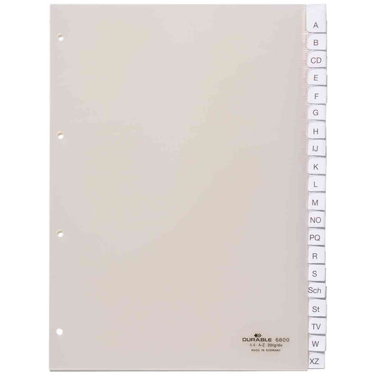 DURABLE Register 6800 A4 A-Z transparent 20-tlg umschweißte Tabe